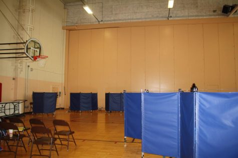 Aux gym transformed into blood drive area