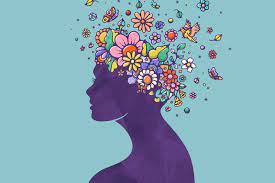 Image of a person with flowers coming out of their head