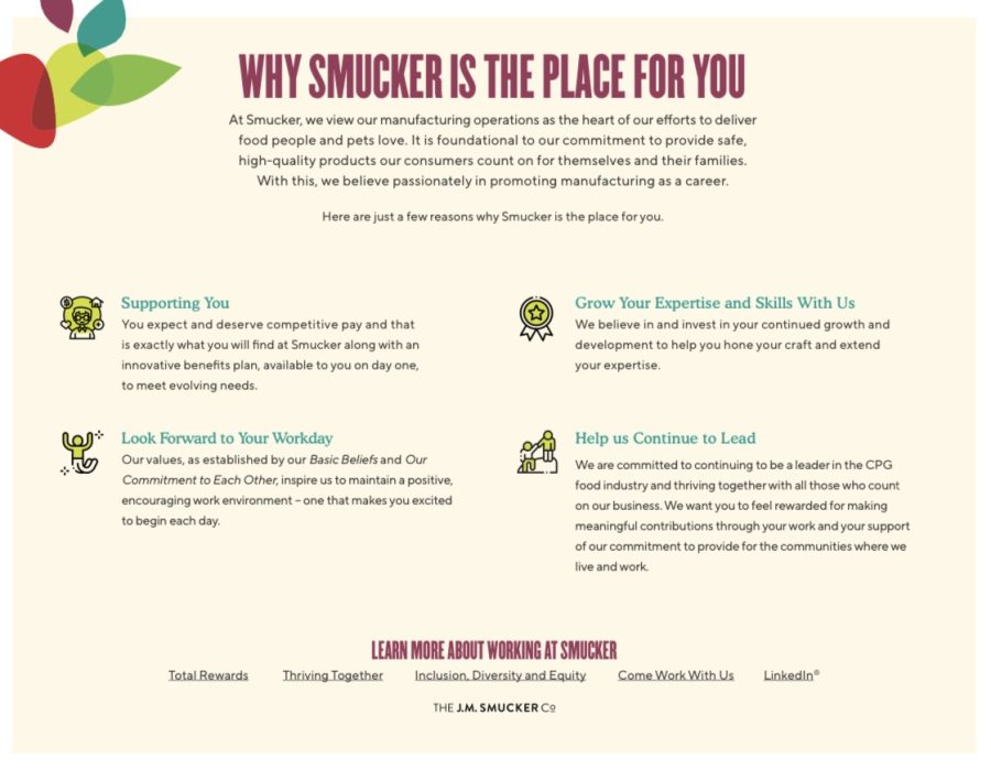 Job opportunity to work at Smuckers which is a  manufacturer of food products