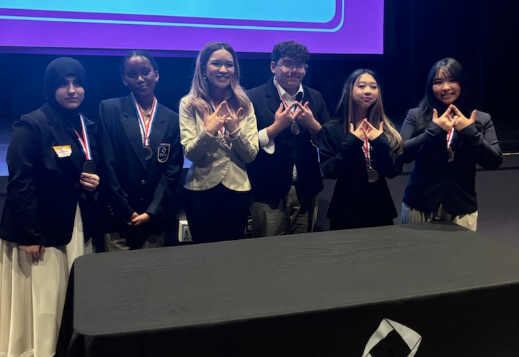  Picture of the majority of the Top 10 students from the Mock Competition at Hazen High School, Featuring Renton High School Students.