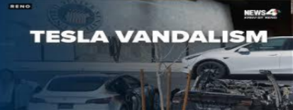 An Image of a Title Card stating "Tesla Vandalism."