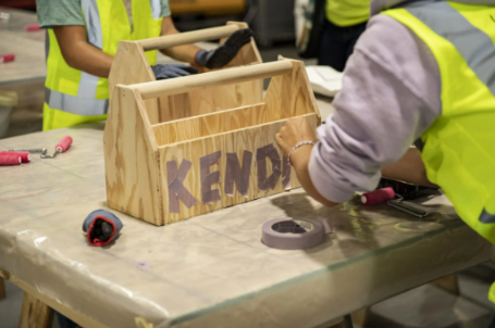 Photo of a toolbox building project made of wood.
