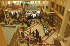 A photo of different college and career stands in the RHS Commons.
