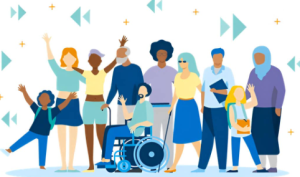 Picture of a diverse group of people standing together.