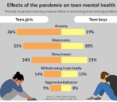 A photo of a chart about mental health.  