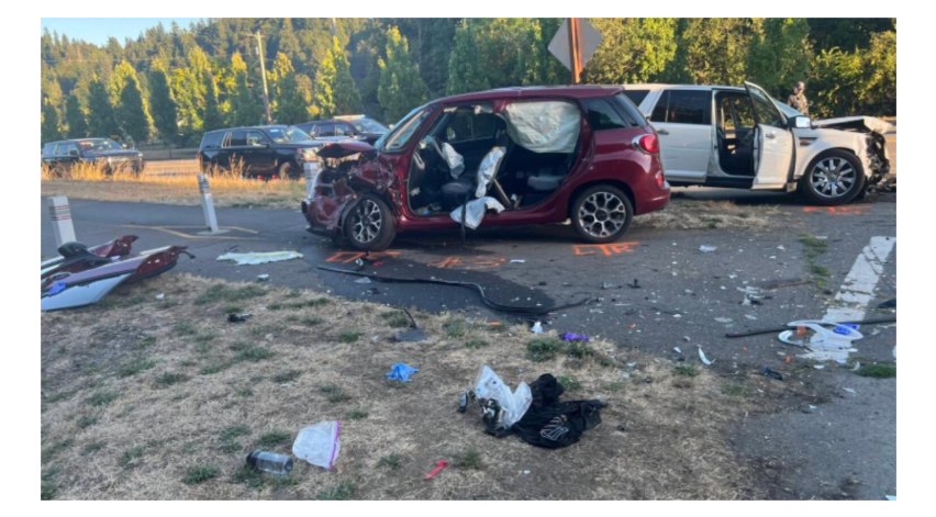Photo of the fatal crash site.  Courtesy of the Renton Police Department and Renton Reporter.