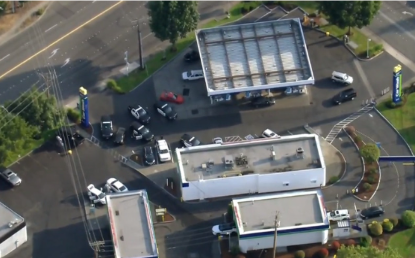 Photo of the gas station scene of the shooting.