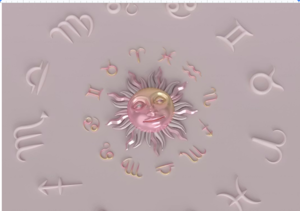 Photo of the zodiac signs surrounding the sun.