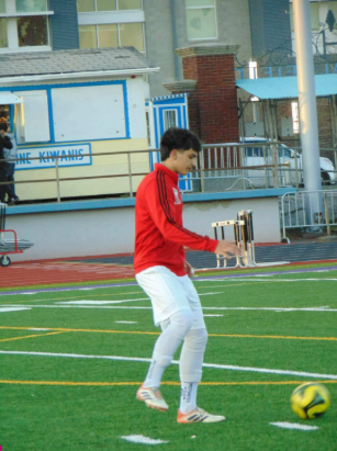 Photo of Emmanouil Vouros on the soccer field.