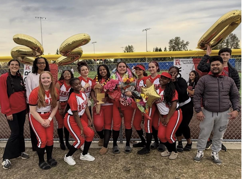 Photo of the RHS Softball team on Senior Night 2026 (photo by Coach Paz).